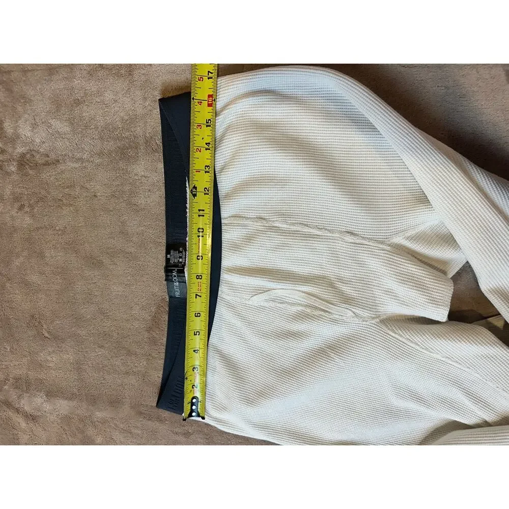 Fruit of the Loom Waffle Thermal Long Johns Pants White Large Men